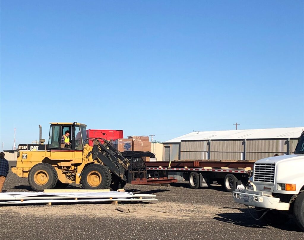 It is April 15th, 2021 and the building has arrived on site.